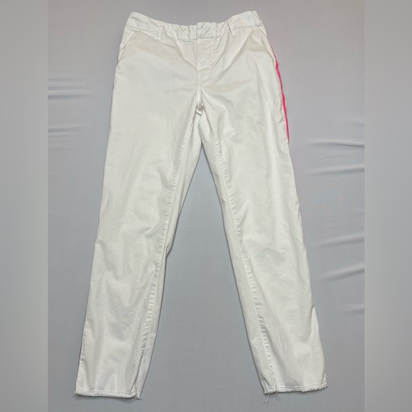 SUNDRY Women's Stripe Rollup Trouser Pants Asymmetrical Color Side Stripes - Picture 4 of 15